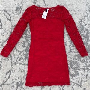 Red lace H&M dress